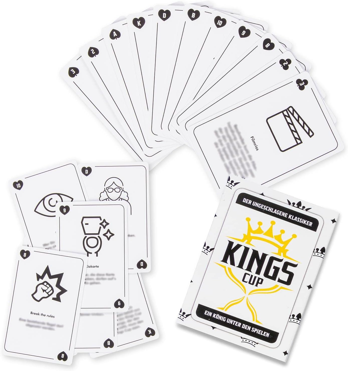 Detalle 2 de GOODS+GADGETS Kings Cup Kartenspiel – Das Original 2.0 mit 52 Karten (Deutsche Version)