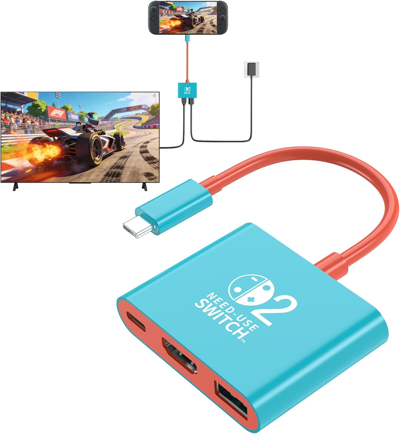 Detalle de Reddening Switch 2 Docking Station als Ersatz für das offizielle Dock – 4K/60Hz, HDMI 2.0, PD 100W