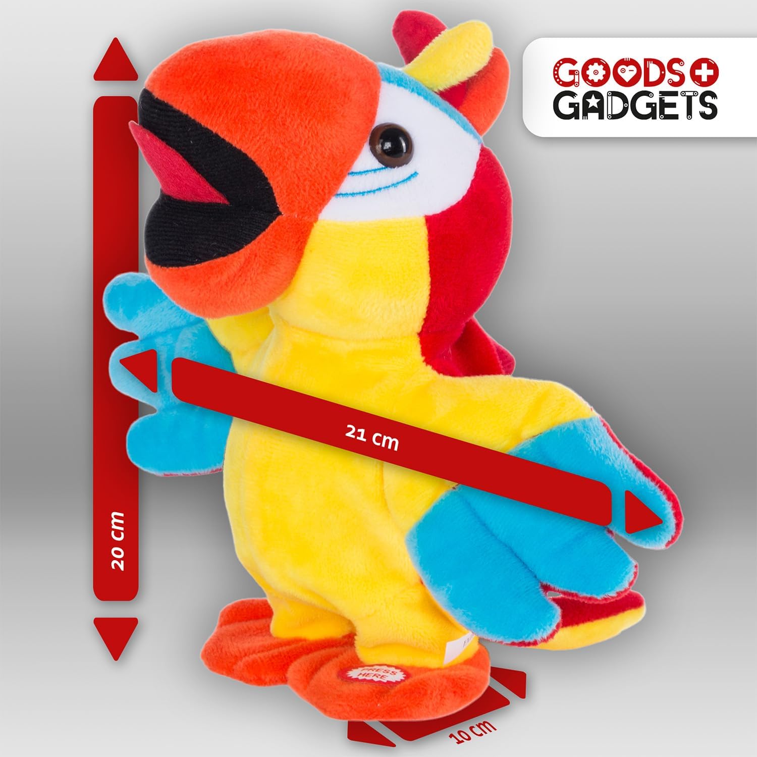 Detalle 2 de GOODS+GADGETS® 356023020 talande plyschpapegoja med dans och melodier