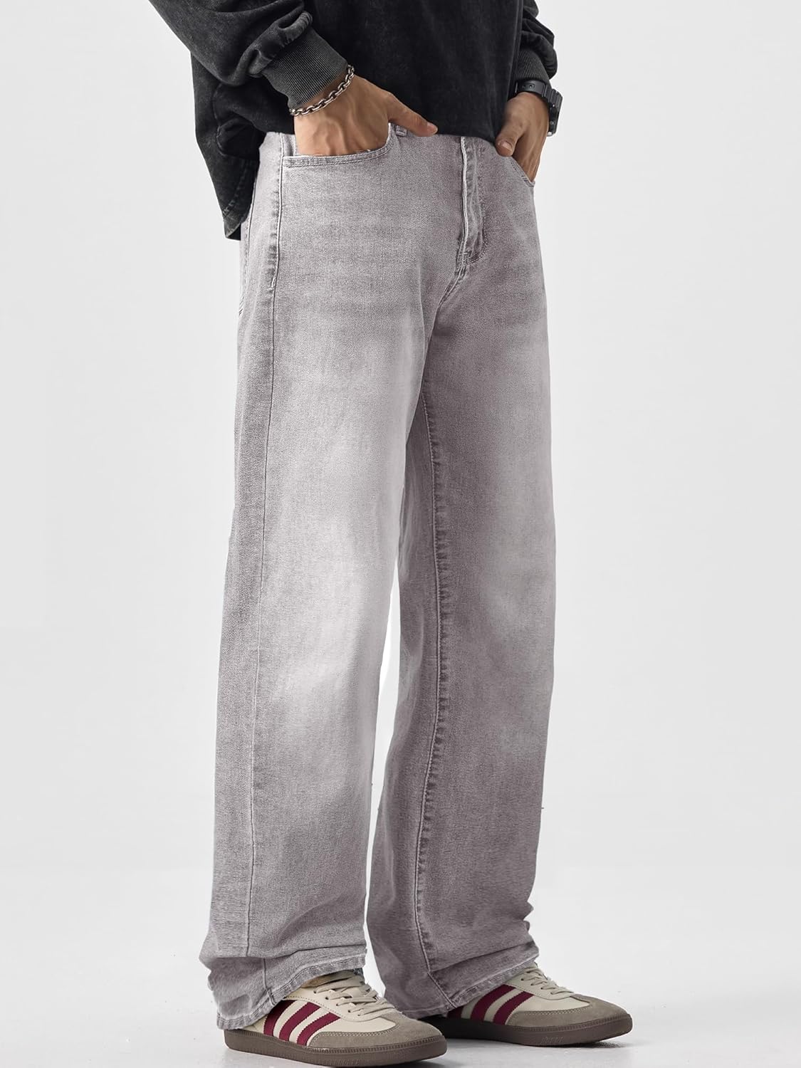 Detalle 2 de JMIERR Jeans Herren Baggy – Stretch-Vintage Jeanshose, Loose Fit