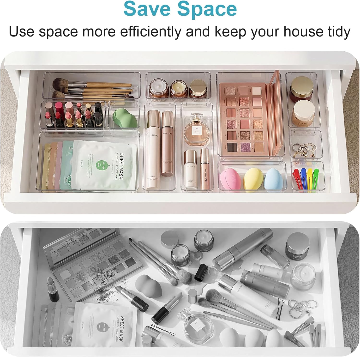 Thumbnail 3 de Radikor Schubladen Organizer (16 Stück) für Schminktisch, Büro & Küche – in 4 Größen