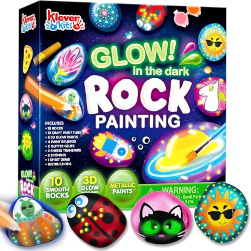 Detalle de Joyin Rock Painting Kit - Glow in The Dark Rock Kit for Kids (Ages 6-12) by JOYIN