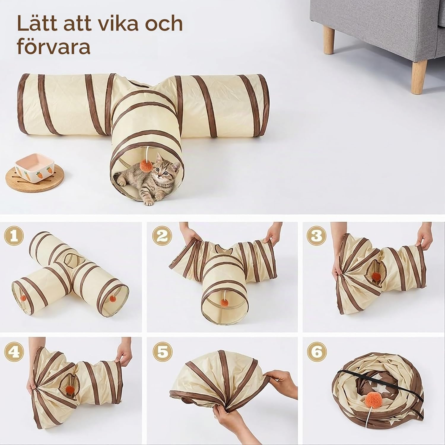 Detalle de Brizuf 1 kanintunnel, 3-vägs och beige