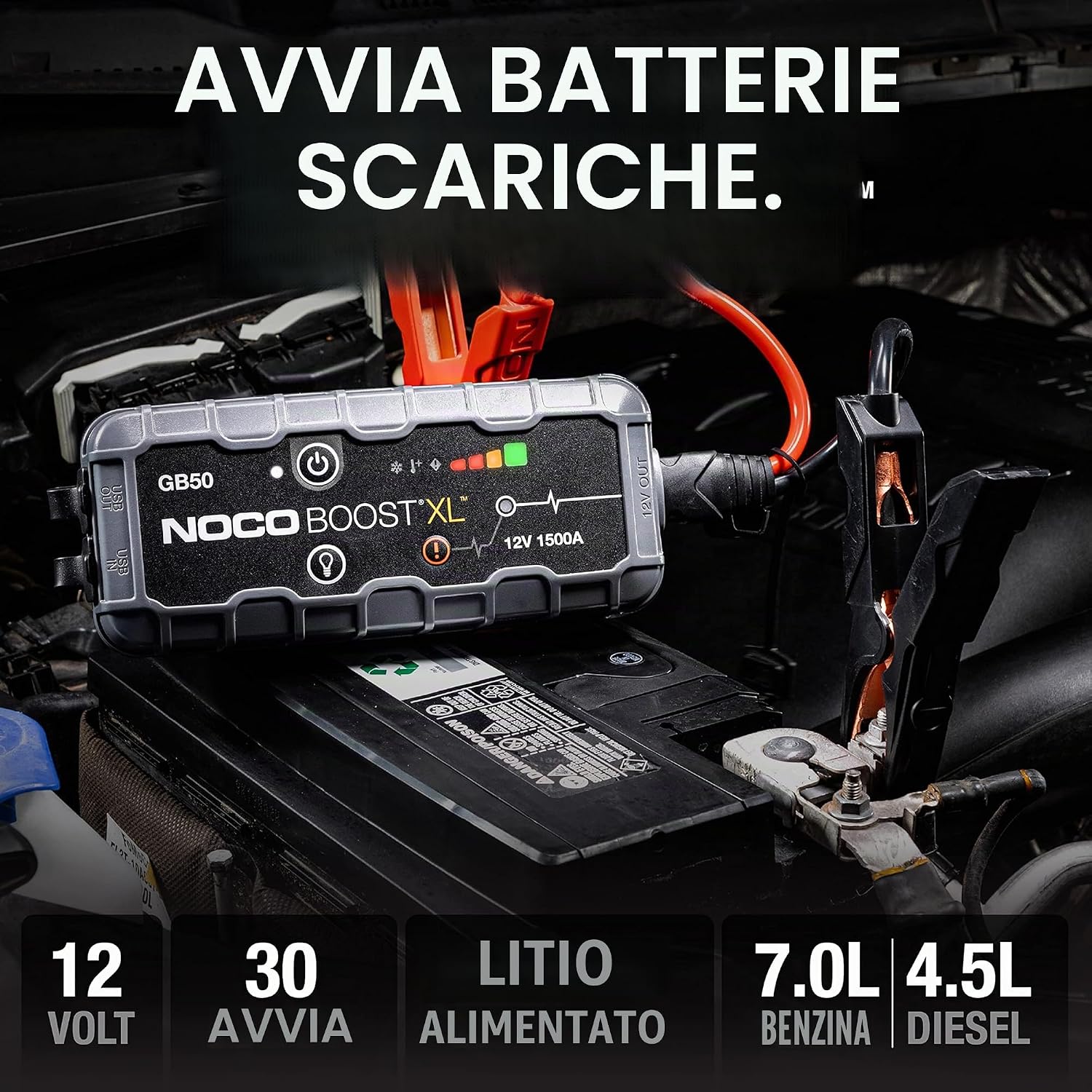 Detalle 2 de NOCO Boost GB50: Avviatore di Emergenza UltraSafe 1500A – Compatto, potente e versatile