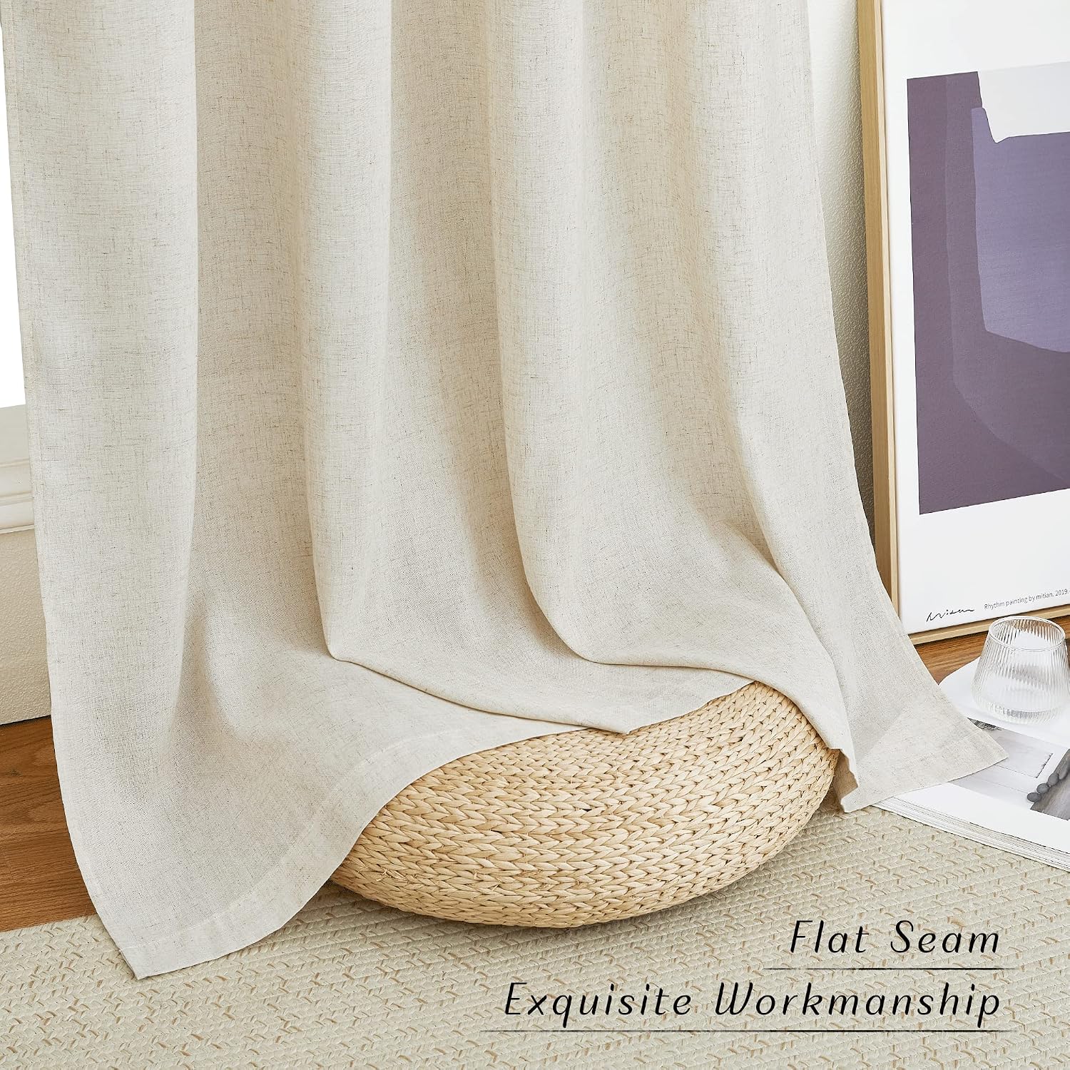 Thumbnail 6 de NICETOWN Natural Linen Curtains 84in