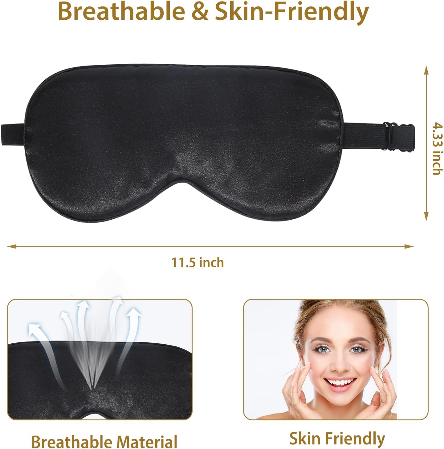 Thumbnail 4 de JroyJoy 4 Pack Silk Sleep Mask 100% Blackout