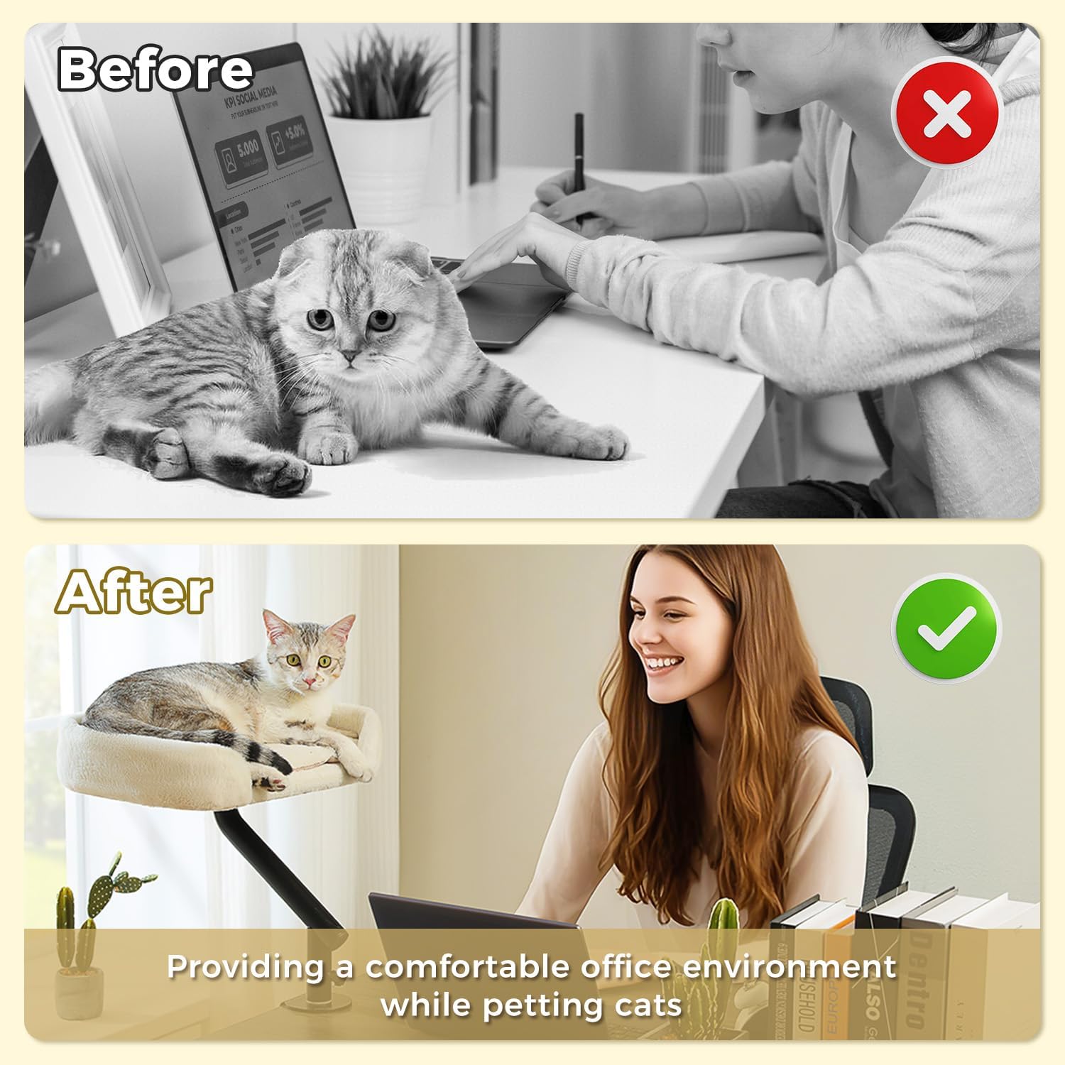 Detalle 2 de PAWZ Road Cat Desk Bed: 360° Rotatable, Supports Up to 50 lbs