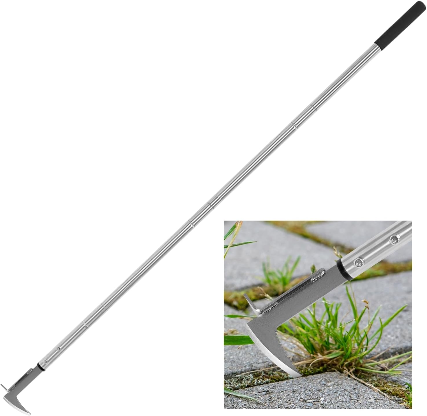 Detalle de BARAYSTUS Crack Weeder with 55-Inch Handle and L-Shaped Blade