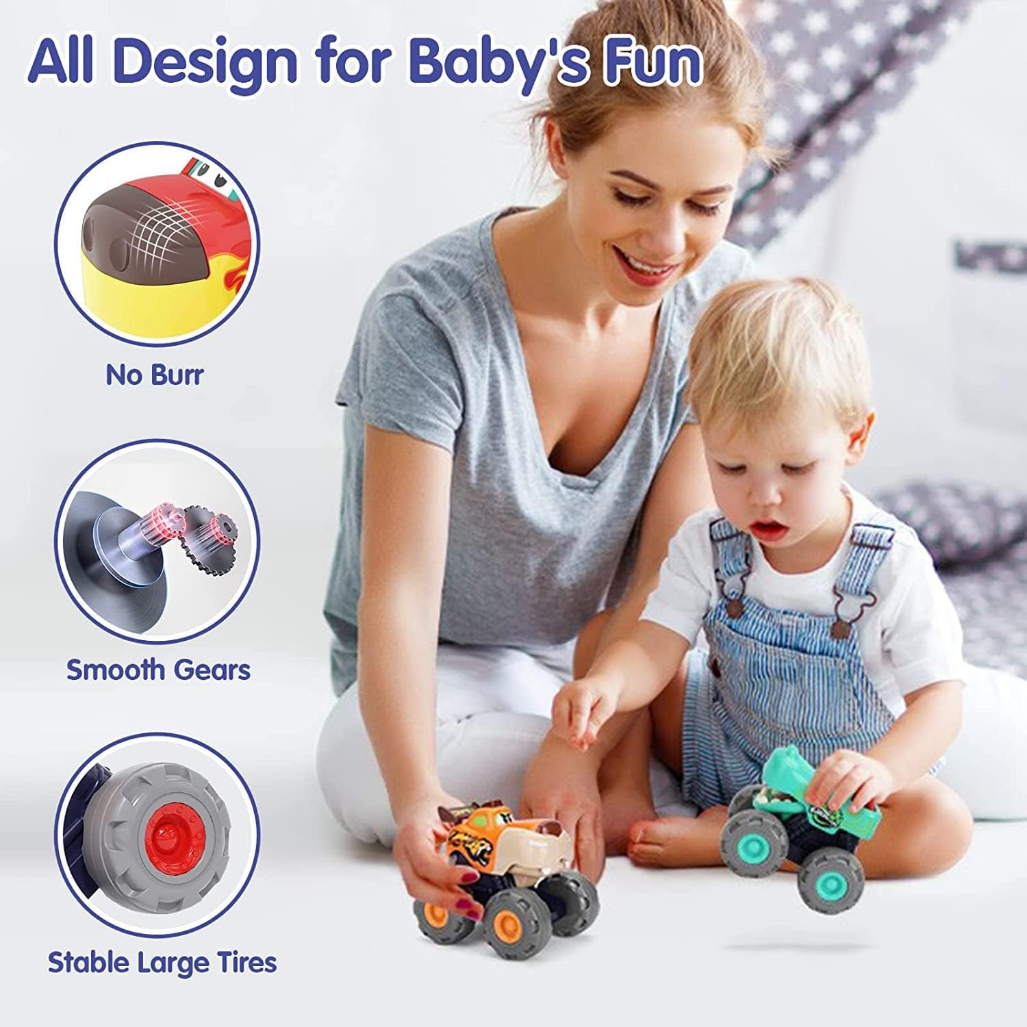 Thumbnail 3 de SunnyPal 3-Pack Monster Truck Toys for Toddlers: Safe, Non-Battery Animal Car Toys for 12–48 Months
