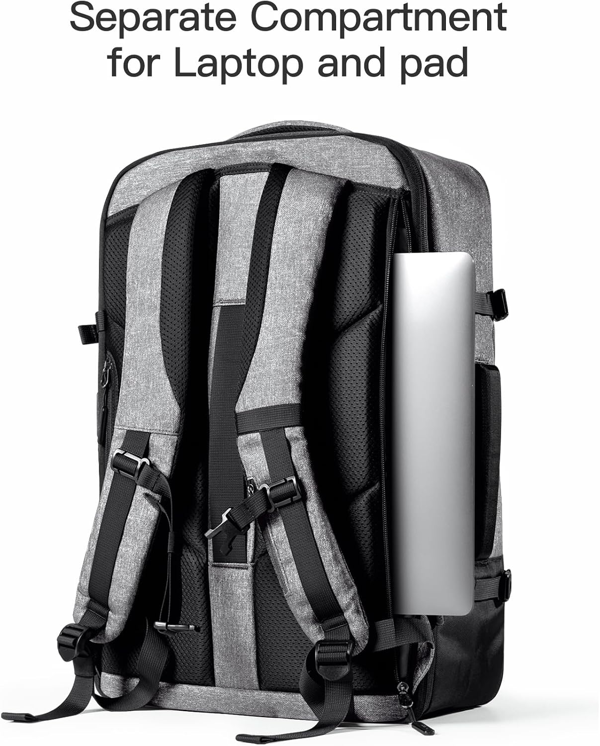 Detalle 1 de Inateck Lightour expandable cabin travel backpack (38.5–46.2L) with 17.3" laptop compartment