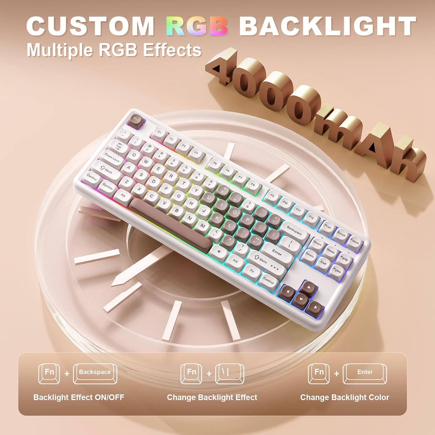 Thumbnail 6 de YUNZII B87 Wireless Mechanical Keyboard: 87-Key TKL with Gasket Mount, VIA/QMK, and Tri-Mode Connectivity