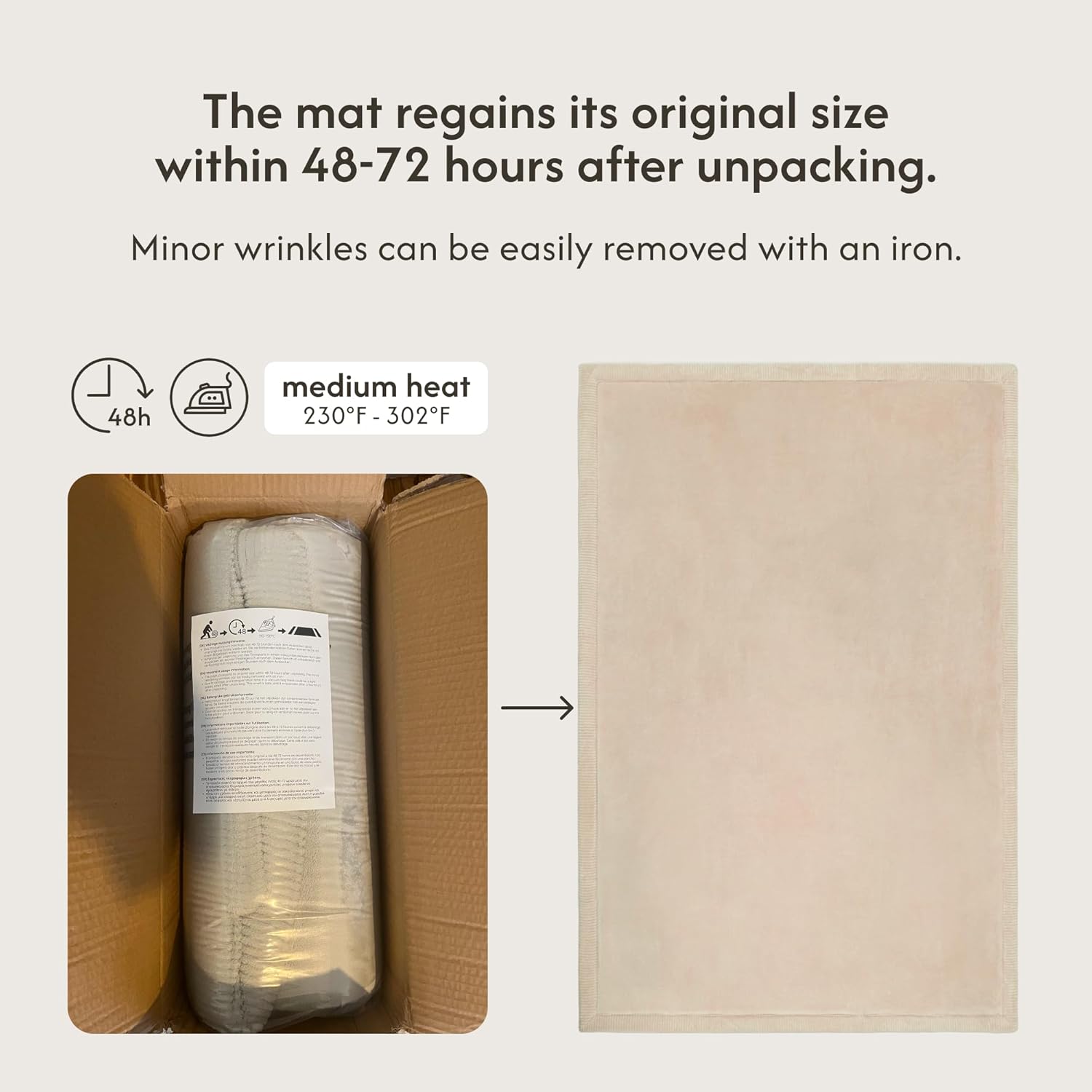 Thumbnail 5 de Hakuna Matte CloudSoft 60" x 80" Beige Coral Velvet Memory Foam Rug Mat (Non-Slip, Water-Resistant)