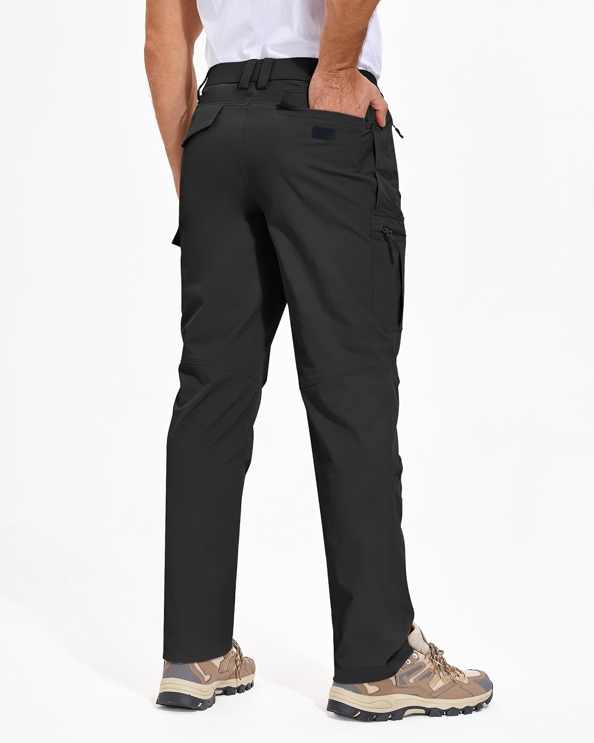 Detalle de Zoofly Men's Hiking Cargo Pants, Stretch Nylon, Waterproof, 6 Pockets