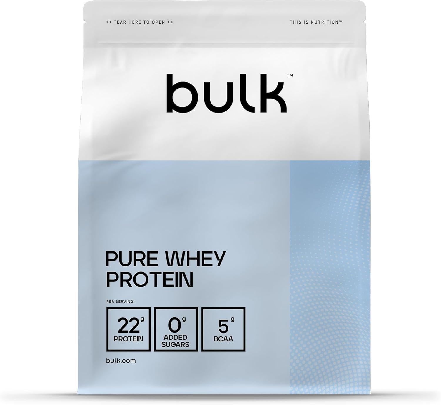 Detalle 2 de Bulk Pure Whey Proteinpulver Weniger Süß Vanille – 5 kg, 23 g Protein pro Portion, 5 g BCAAs, Zuckerarm