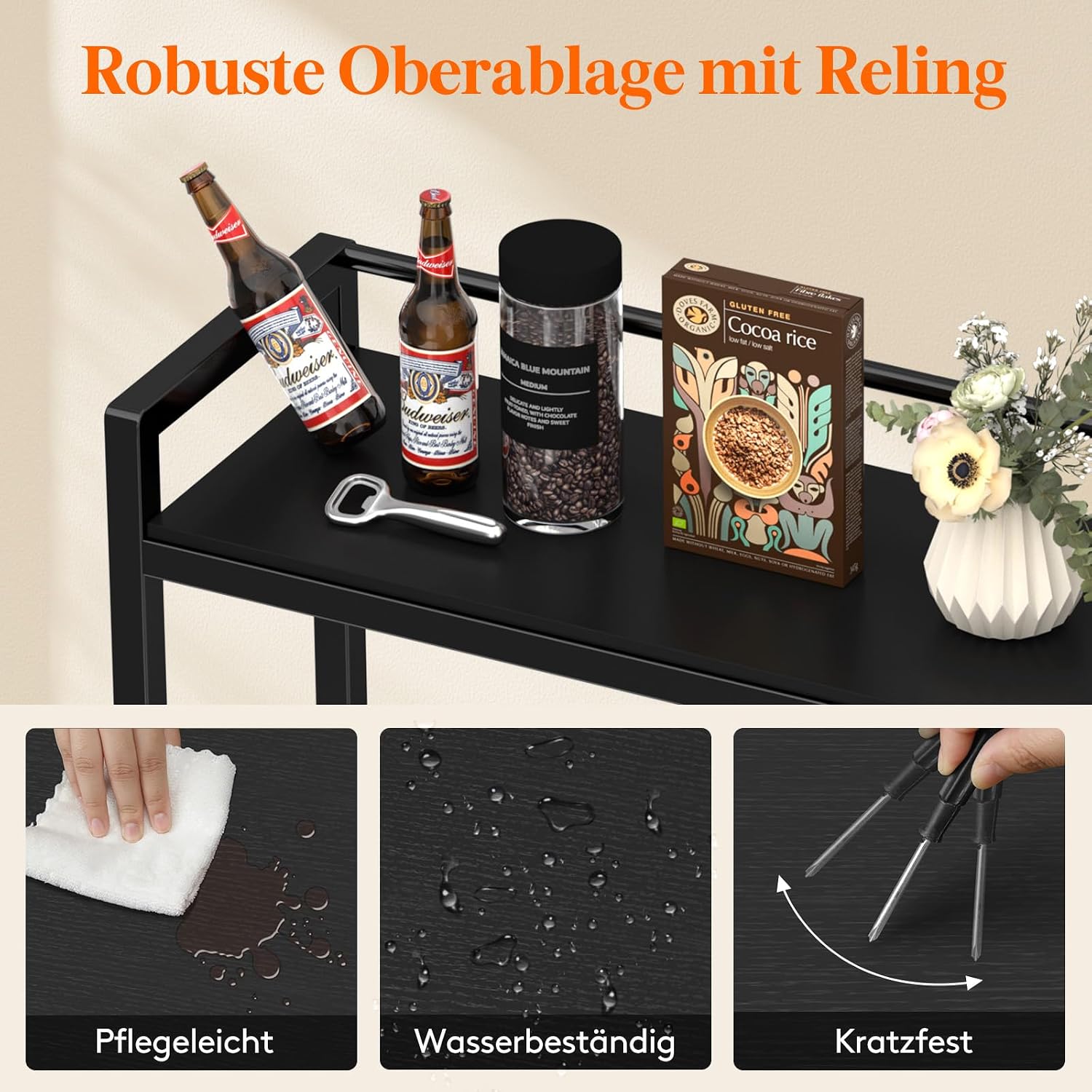 Detalle de Lifewit Getränkekistenregal mit Ablage für 6 Kisten – robustes Metallregal, freistehend