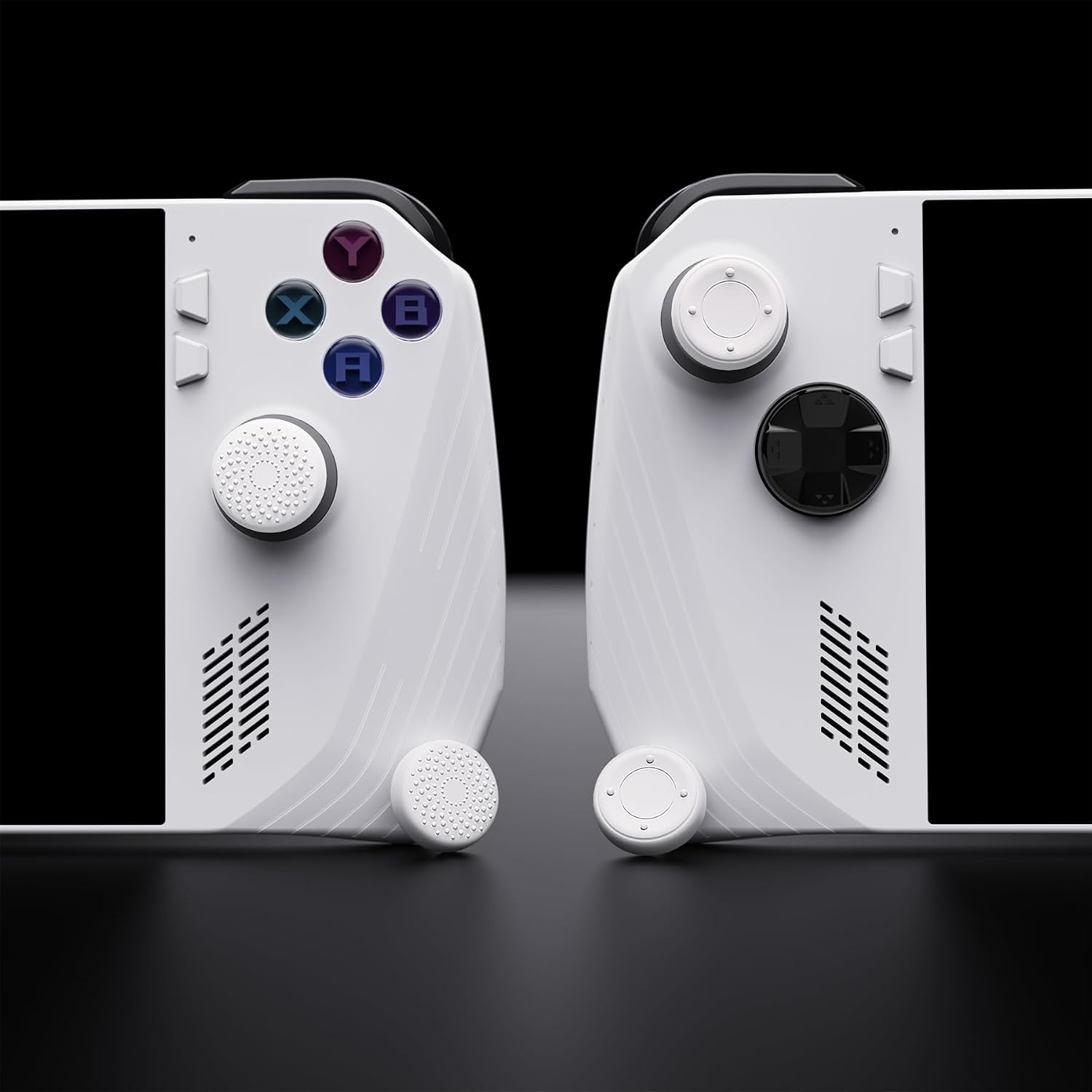 Detalle de PlayVital White Thumbsticks Grips Caps for ROG Ally – Raised Dots & Studded Design