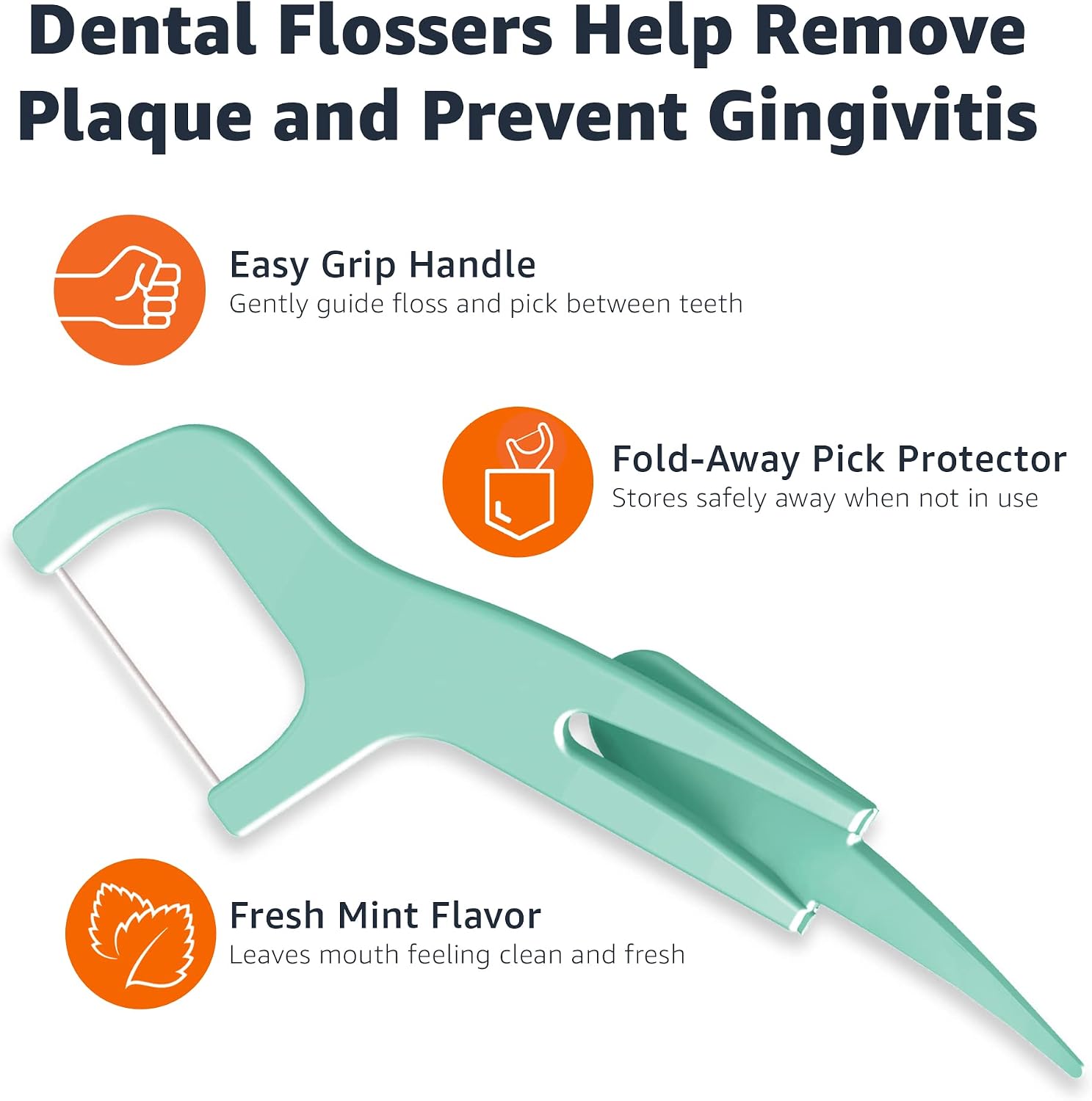 Thumbnail 2 de Amazon Basics Mint Dental Flossers (90 count) — slide-between comfort with a fold-away pick