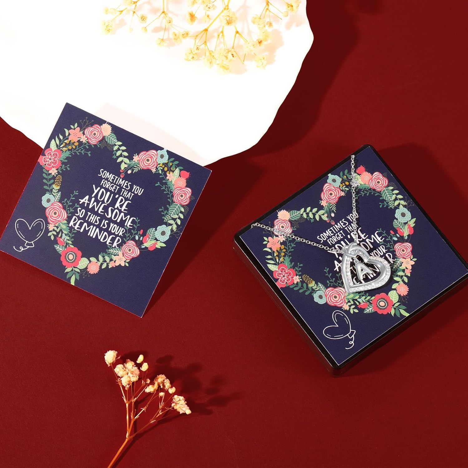 Detalle 1 de Esmoly collana lettera A argento 14K cuore