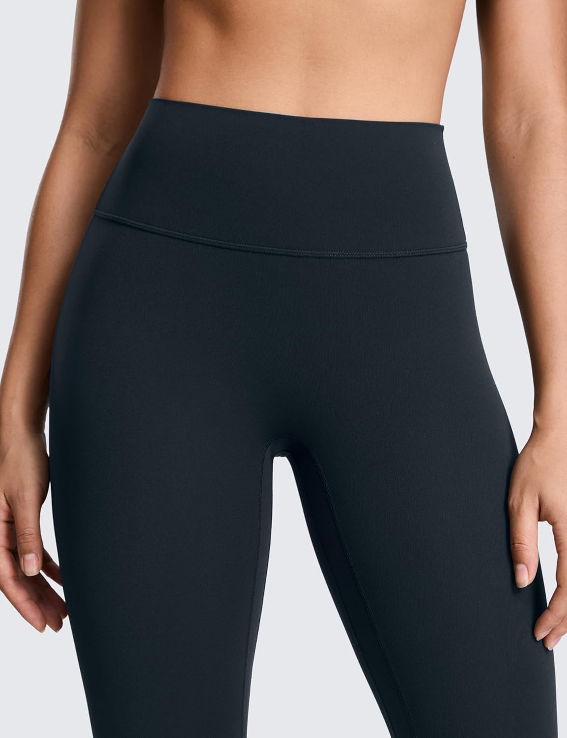 Detalle de CRZ YOGA Womens SculptAir No Front Seam Yoga Leggings 25" – High Waisted Stretchy Workout Pants