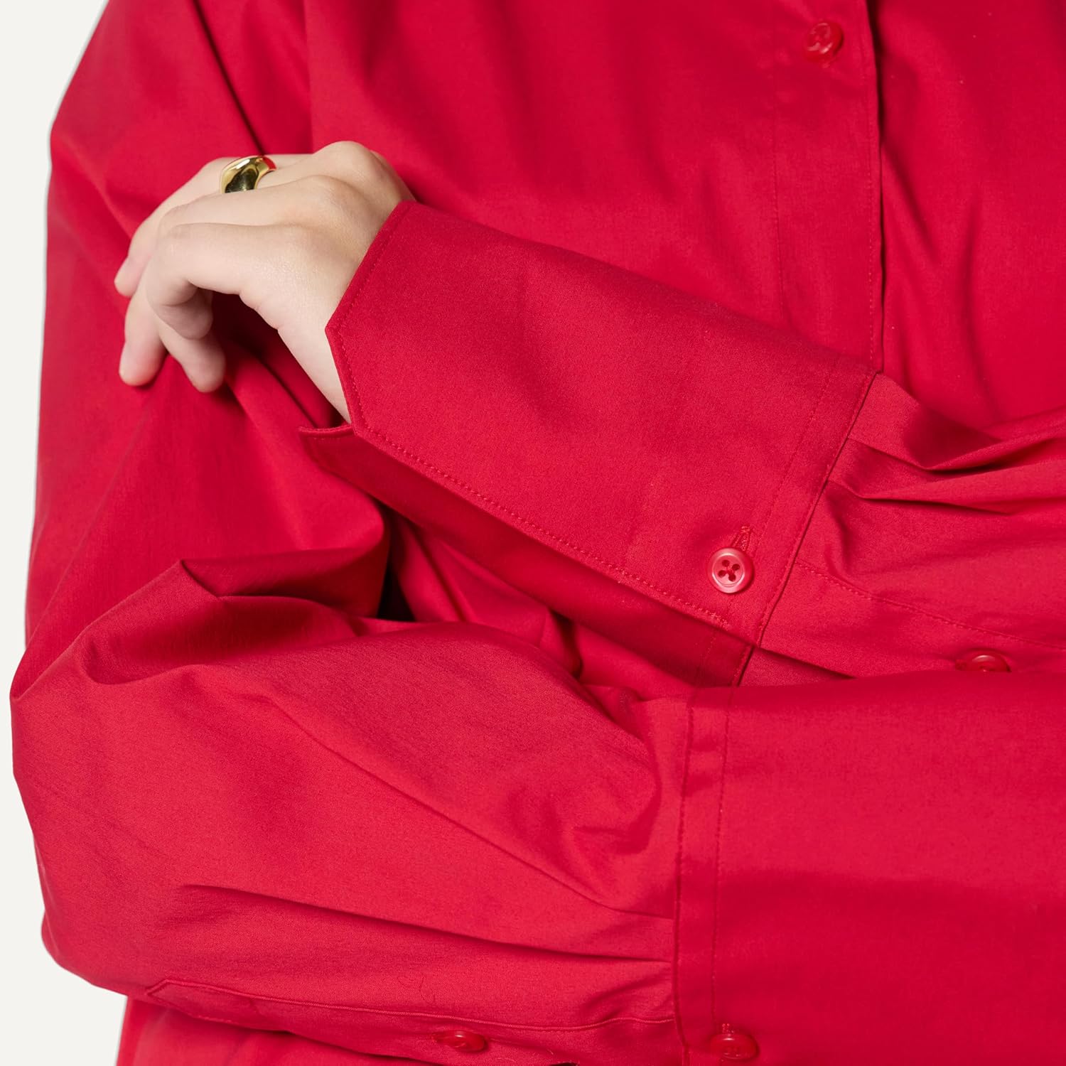 Detalle de Amazon Essentials Women's Oversized-Fit Cotton Stretch Poplin Button-Down Dress Shirt