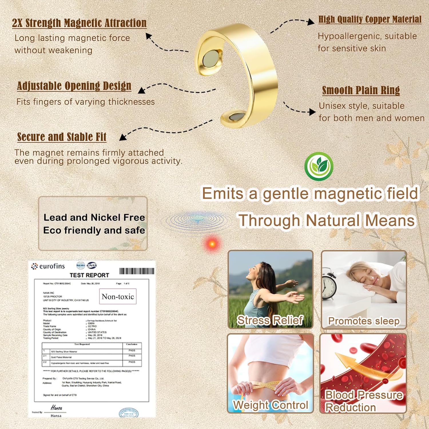 Thumbnail 1 de Zecimi Magnetring Silber – verstellbarer Anti-Stress Ring mit Magneten für Alltag, Fidget & Schlaf