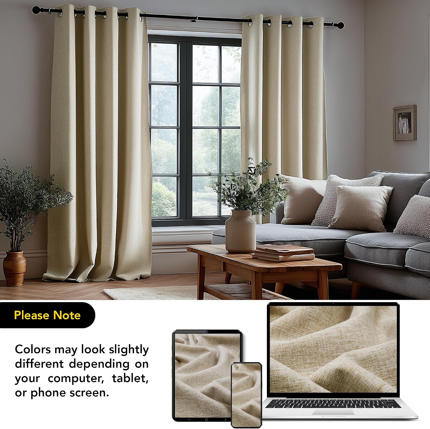 Detalle de Deconovo blackout curtains 52 x 84 inch