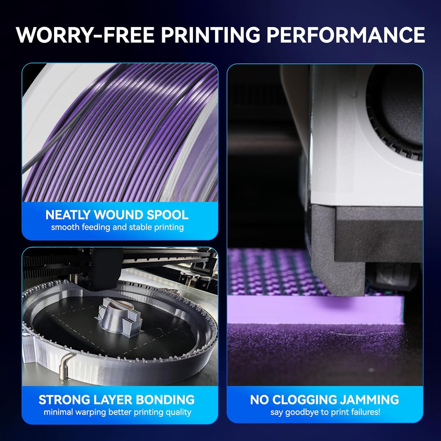 Thumbnail 4 de JAYO Silk PLA Filament 1.75mm Tri-Color 1.1 kg – Seidenglänzend, präzise und kompatibel
