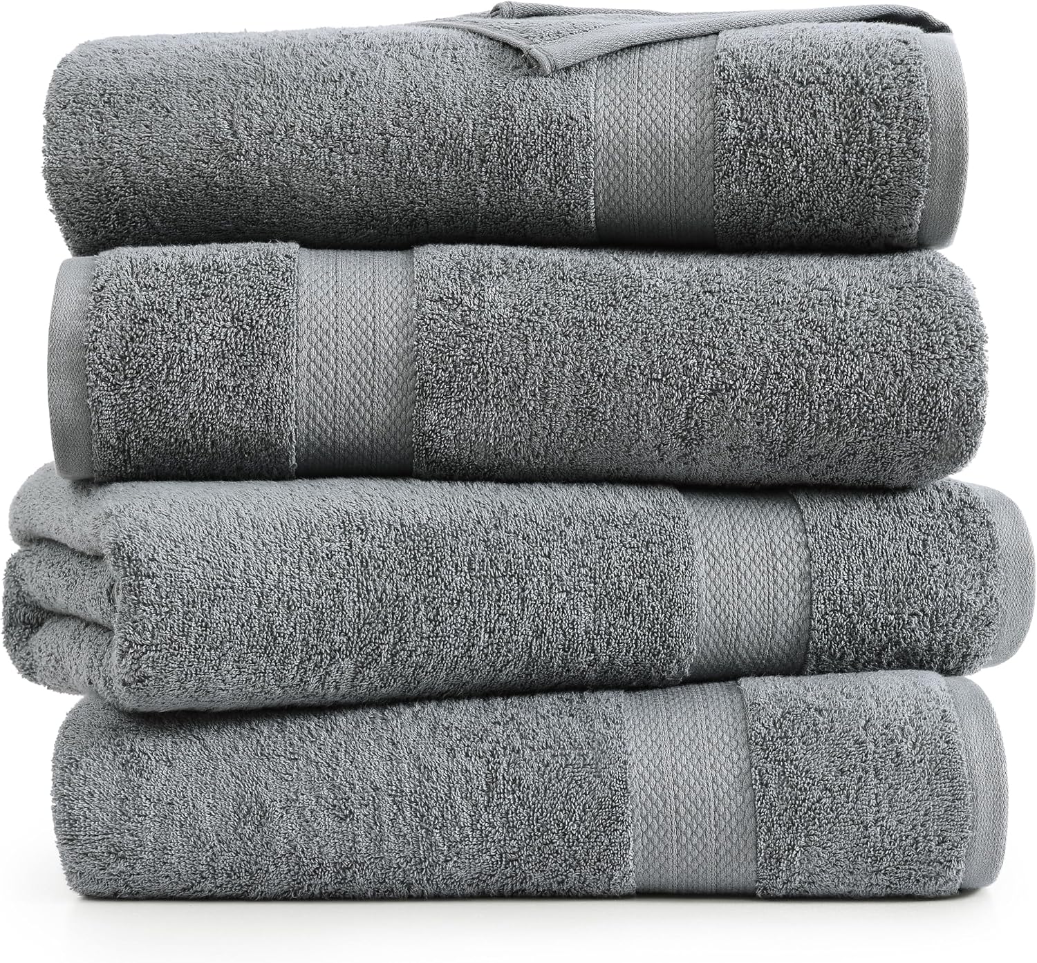 Detalle 2 de LANE LINEN 100% Cotton 4 Pack Bath Sheets (35"x66") – Oversized, Highly Absorbent & Luxuriously Soft