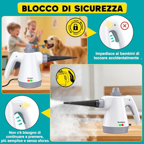 Detalle de Rolipo Pulitore a Vapore Portatile: Pistola Multifunzione per Uso Domestico