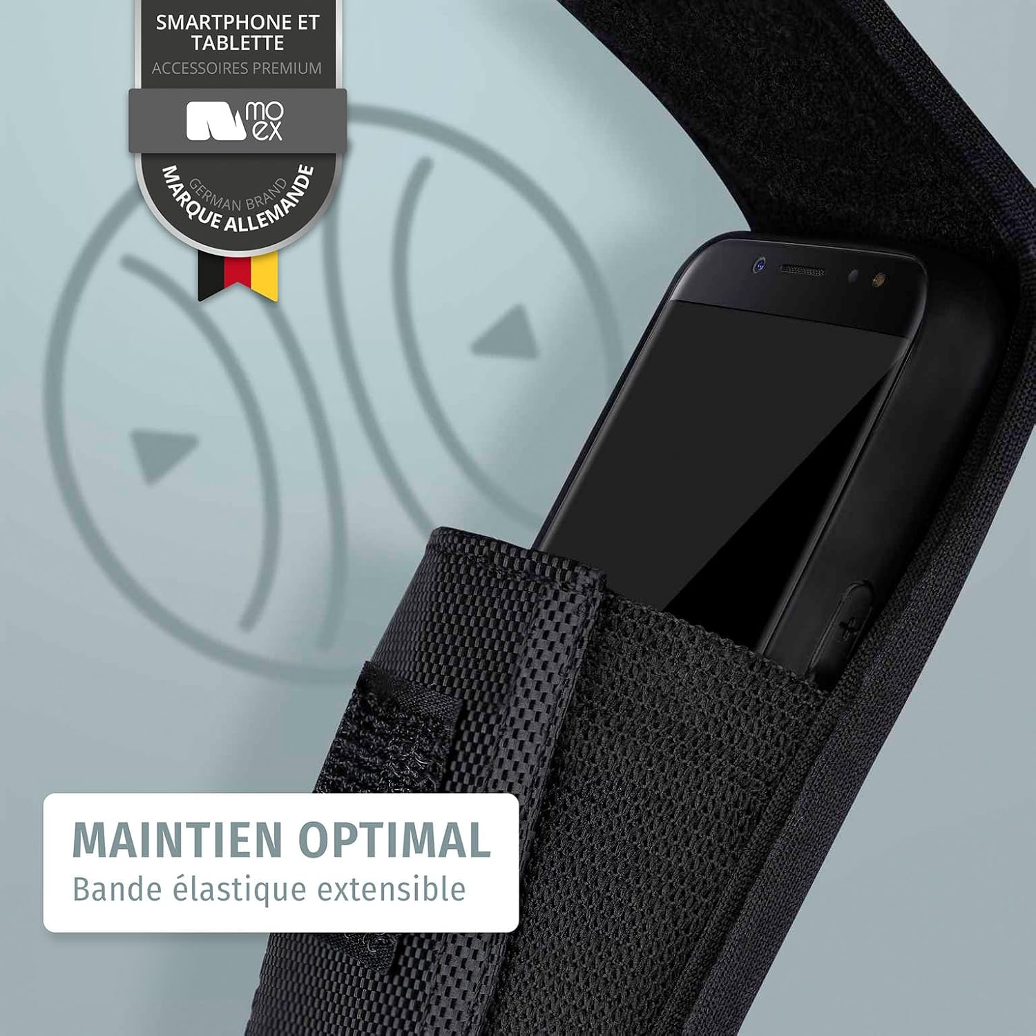 Detalle de moex Étui de ceinture pour CAT S75 – protection 360° avec passant et mousqueton, noir