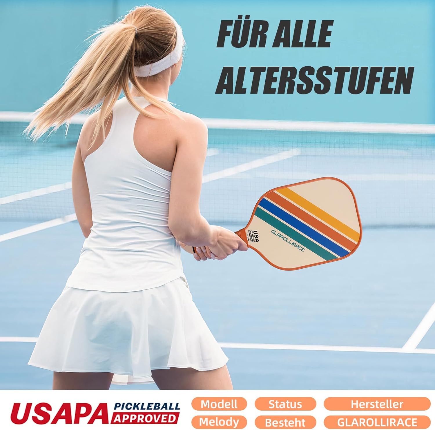 Thumbnail 4 de Glarollirace juego de 2 palas de pickleball