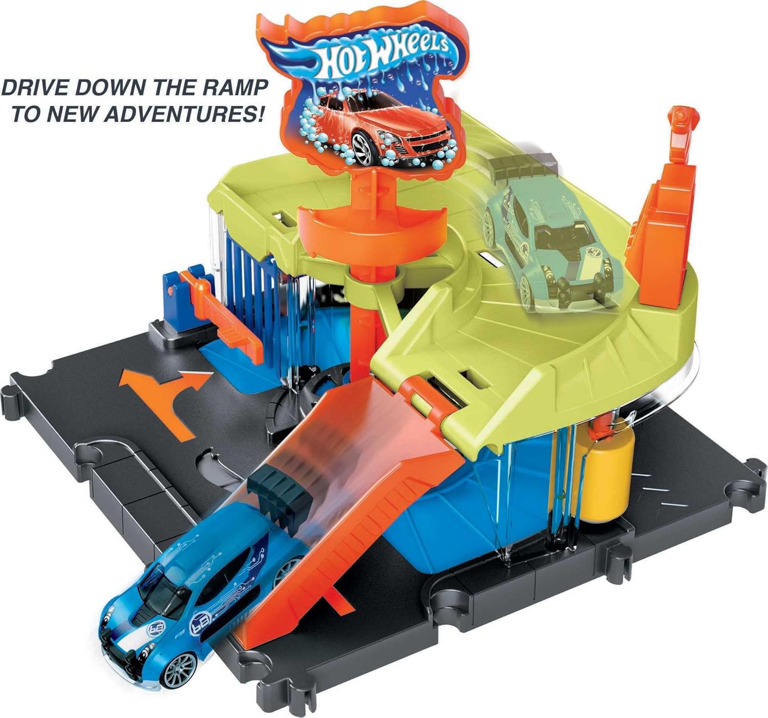 Thumbnail 4 de Hot Wheels City Station de lavage express HDR27, coffret avec 1 véhicule et station connectable
