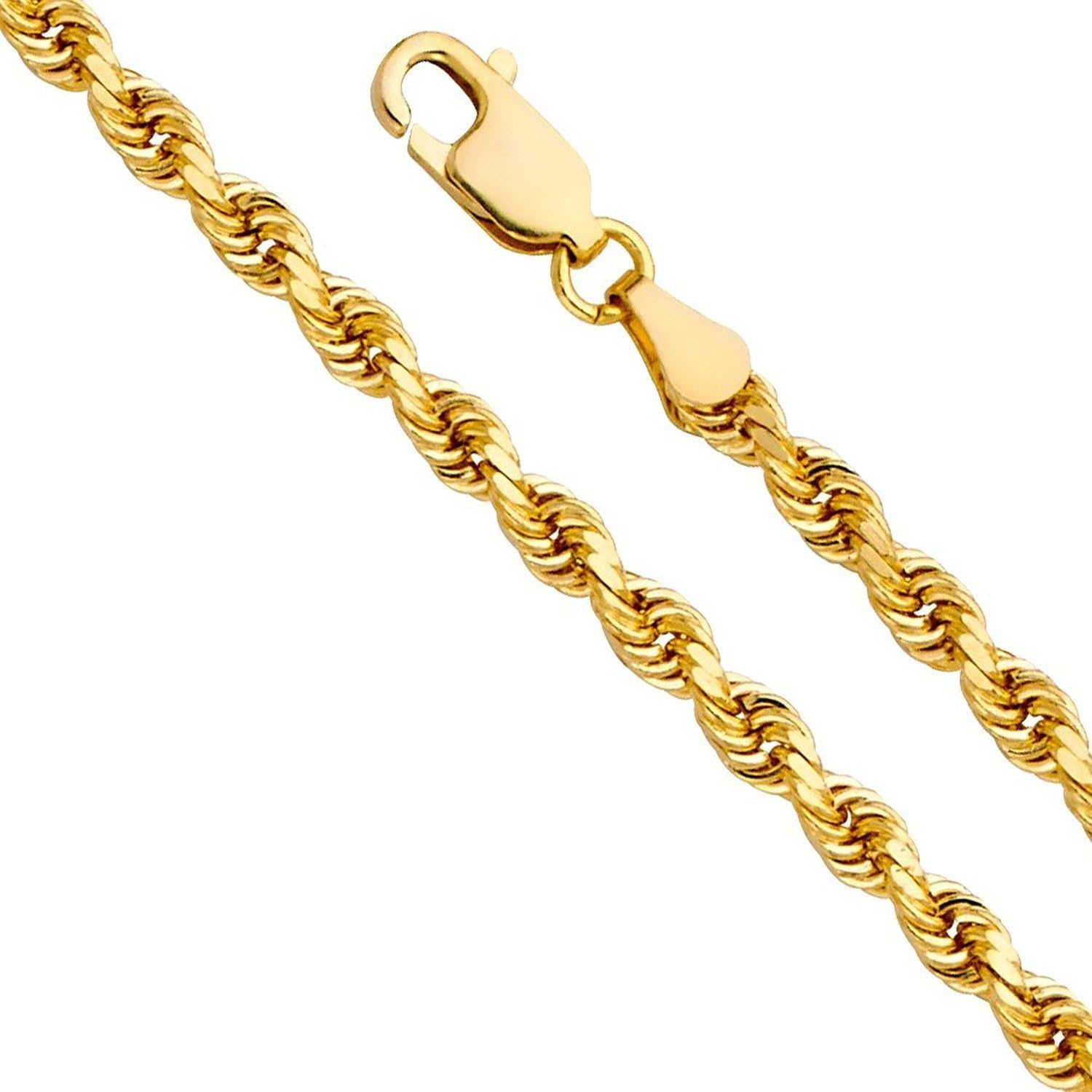 Detalle 1 de Bracciale in oro giallo 14 kt (585) con cordino unisex • 21 cm