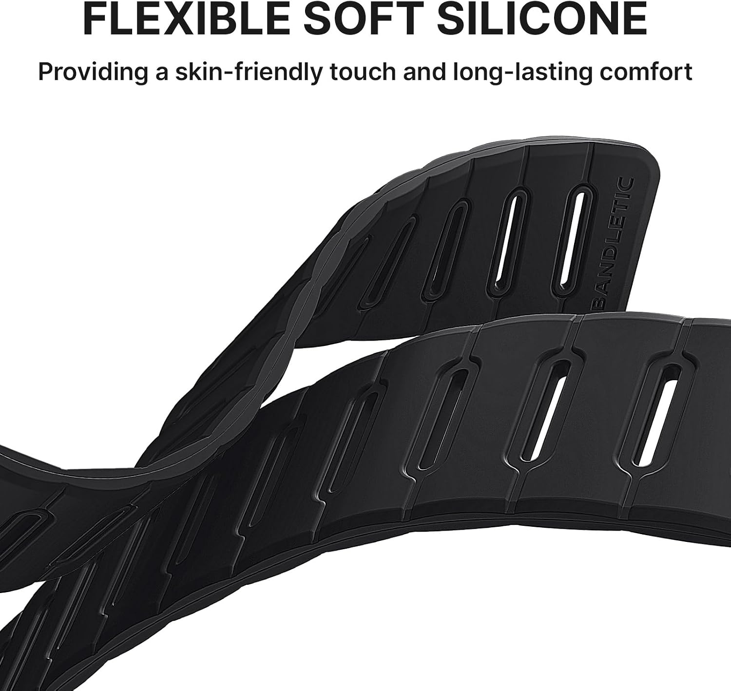 Detalle de Bandletic Double Sided Reversible Strap for Apple Watch (49–42mm) – Magnetic Silicone Sport Band