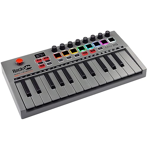 Thumbnail 1 de RockJam Go 25 Key: controller MIDI Bluetooth USB con 8 drum pad retroilluminati e 8 knob