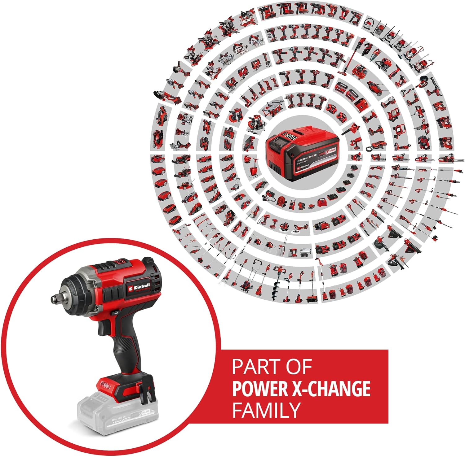 Detalle 2 de Einhell Professional IMPAXXO 18/450 Power X-Change Akku-Schlagschrauber (18 V, 450 Nm) – ohne Akku