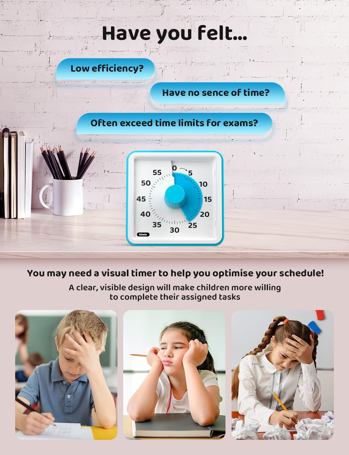Thumbnail 3 de LIORQUE Visual Timer for Kids (60 Minute) – classroom countdown timer with silent operation