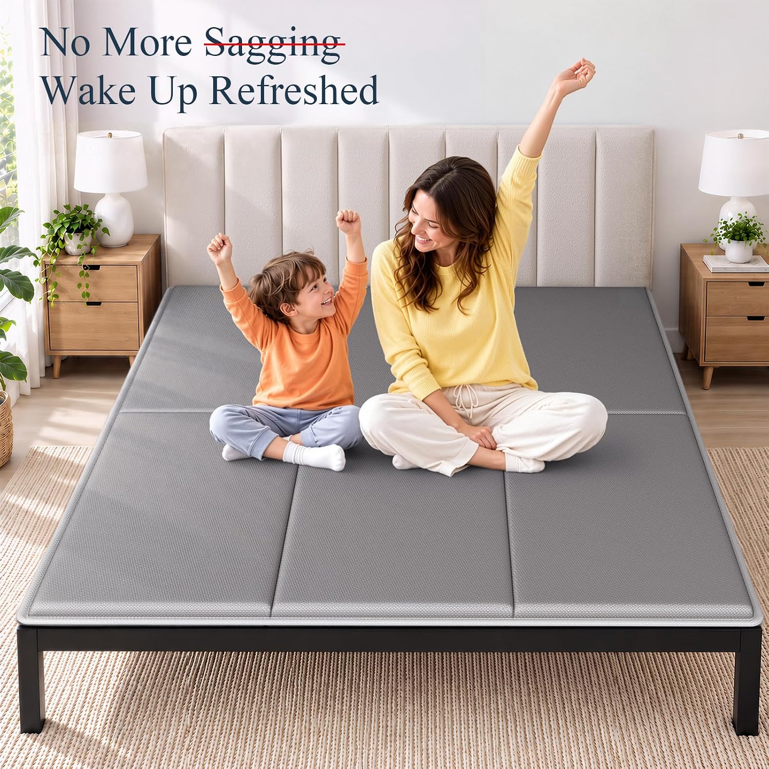 Detalle 2 de LAVEVE Heavy Duty 10mm Bunkie Board Queen Size (60'' x 80''): Quiet, Slip-Resistant Support for Any Bed Type