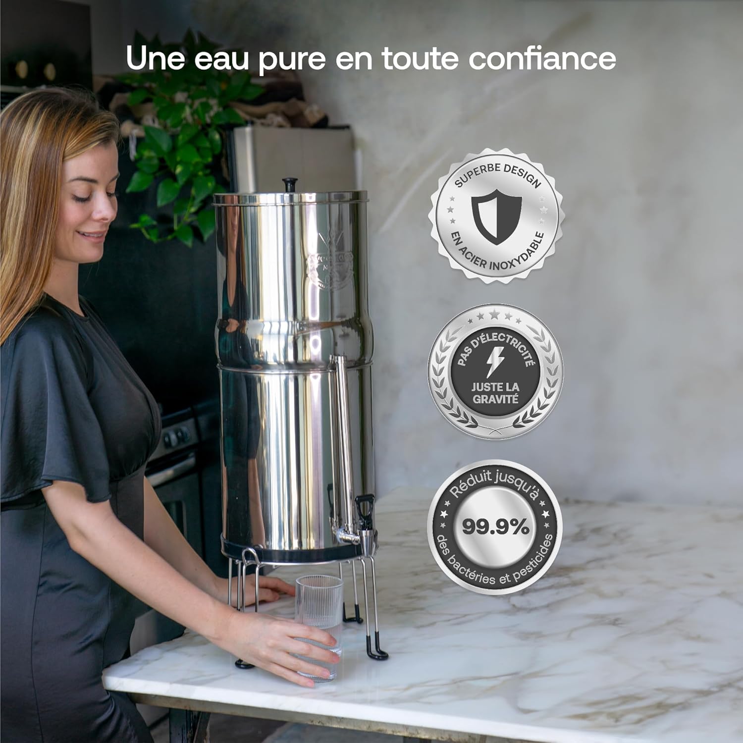 Thumbnail 3 de Weeplow Neptune : système de filtration d’eau par gravité 11 litres en AISI 304 avec 2 cartouches O’Pure 2