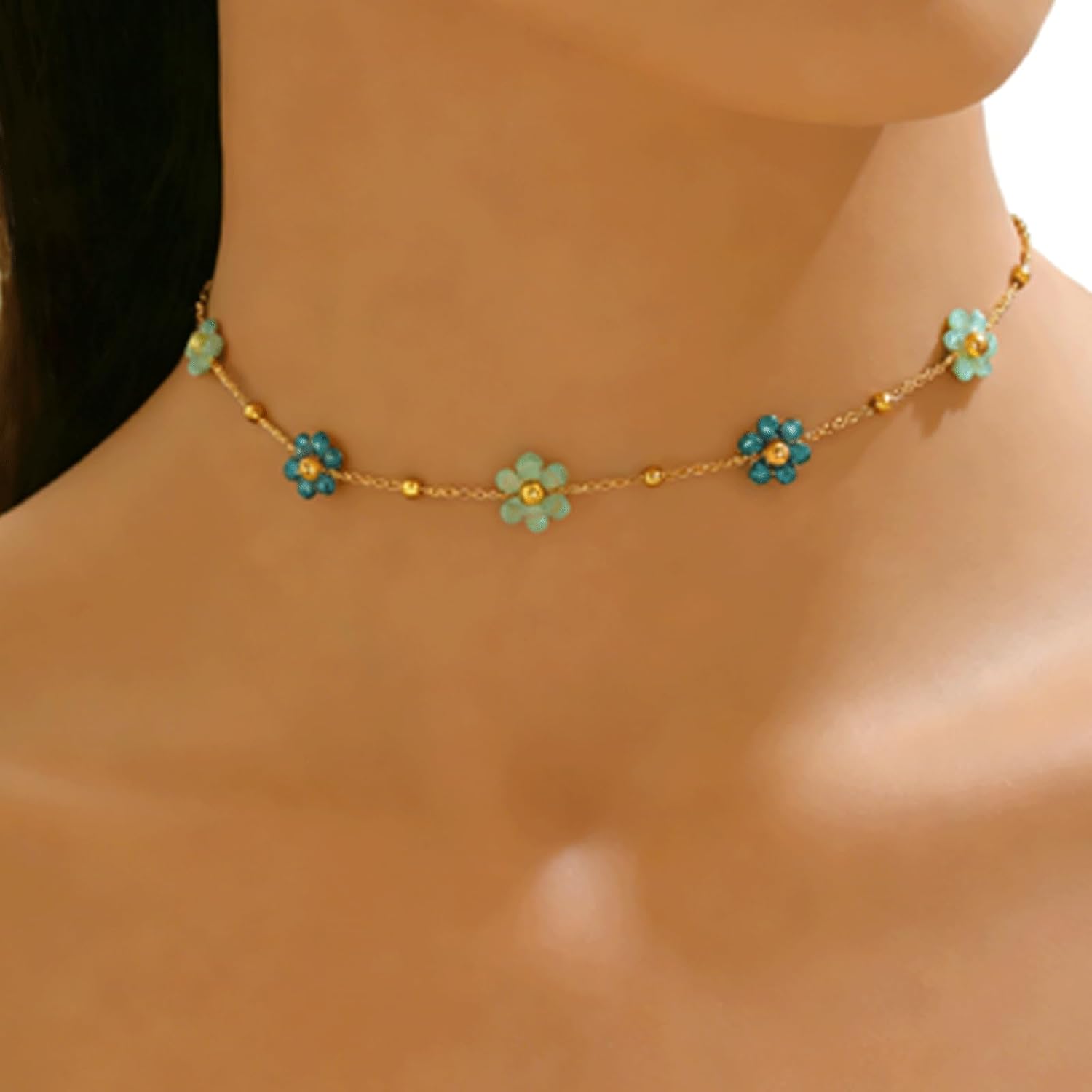Detalle 2 de VceTd Floral Choker Necklace, 304 Stainless Steel