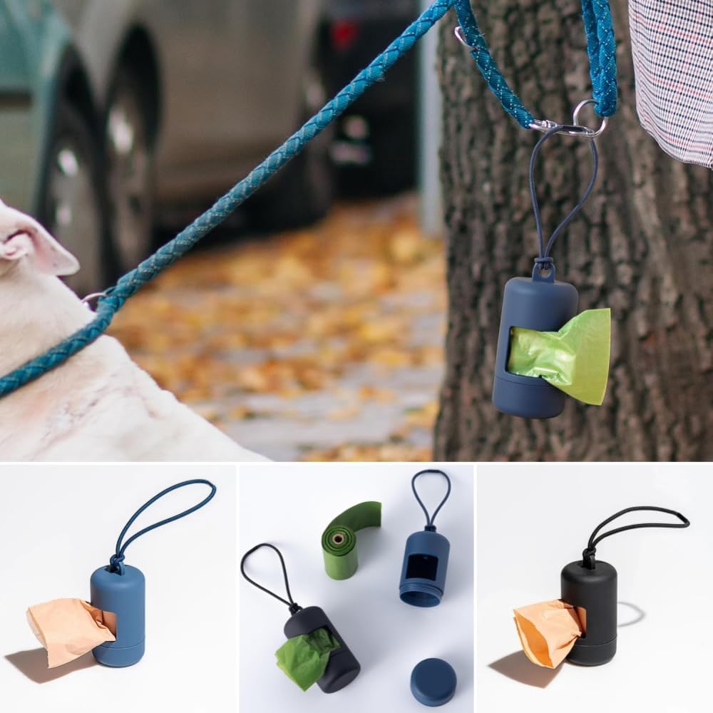 Detalle de Dog Poop Bag Holder: 2-Pack Hands-Free Dog Dispenser for Leash Walks
