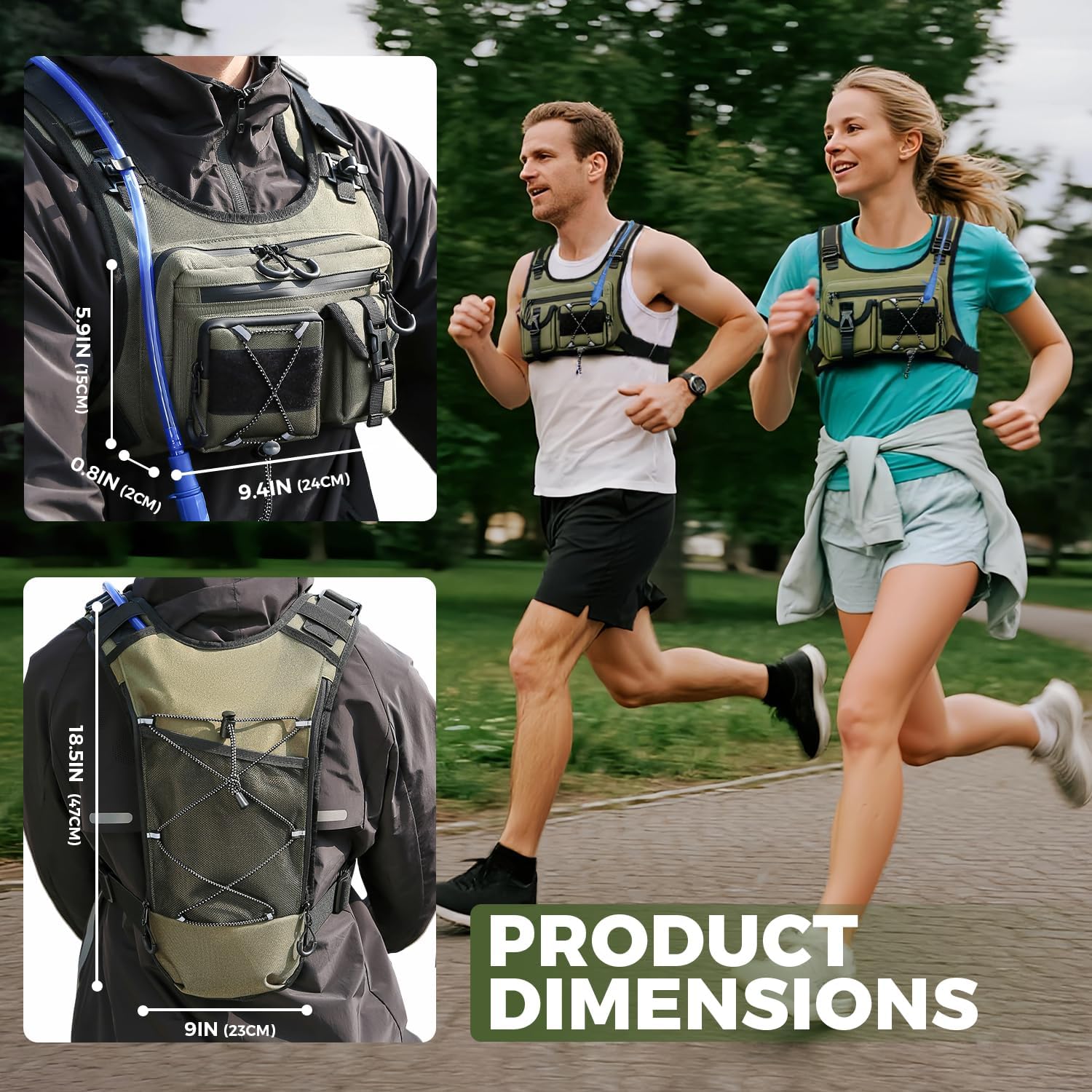 Thumbnail 4 de Criuage USA Patent Hydration Vest Backpack: Lightweight 2.0L Chest Pack for Active Lifestyles
