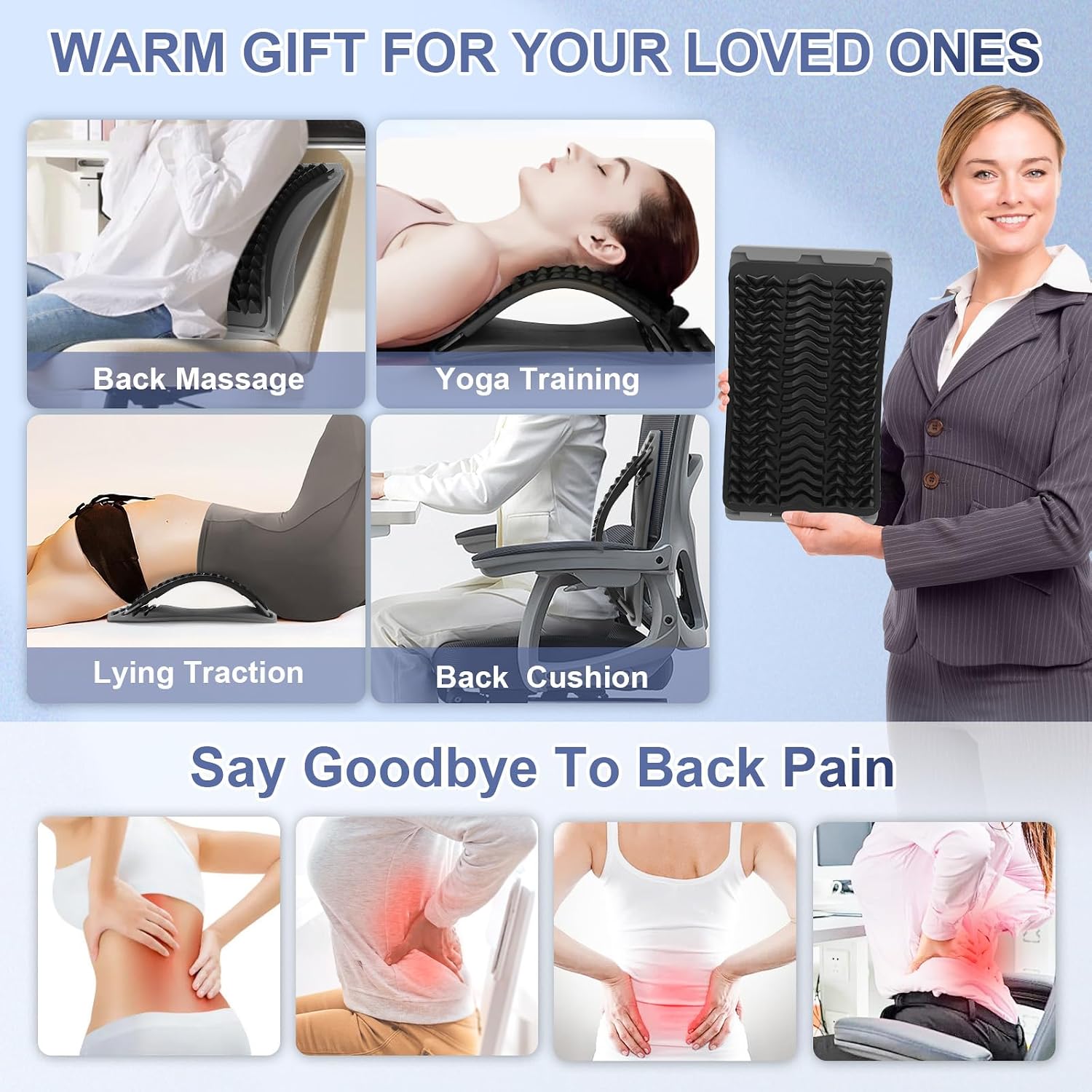 Thumbnail 6 de MINOLL Back Stretcher for Lower Back Pain Relief – Multiple Level Adjustable Lumbar Back Cracker Board