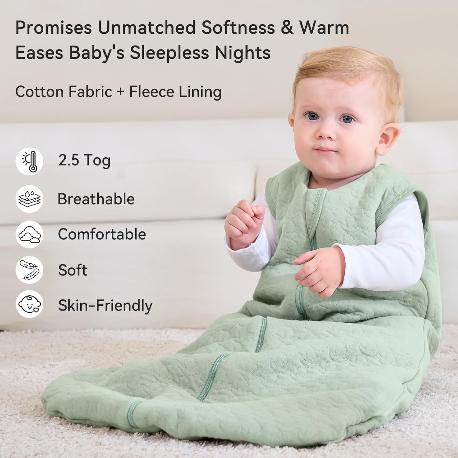 Detalle 2 de Unnivoll Baby Sleeping Bag 2.5 Tog 18–24 Months