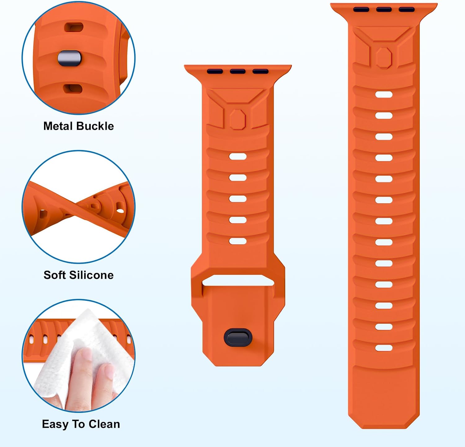 Detalle 2 de Tighesen US4-MAD Silicone Sport Band for Apple Watch, Orange