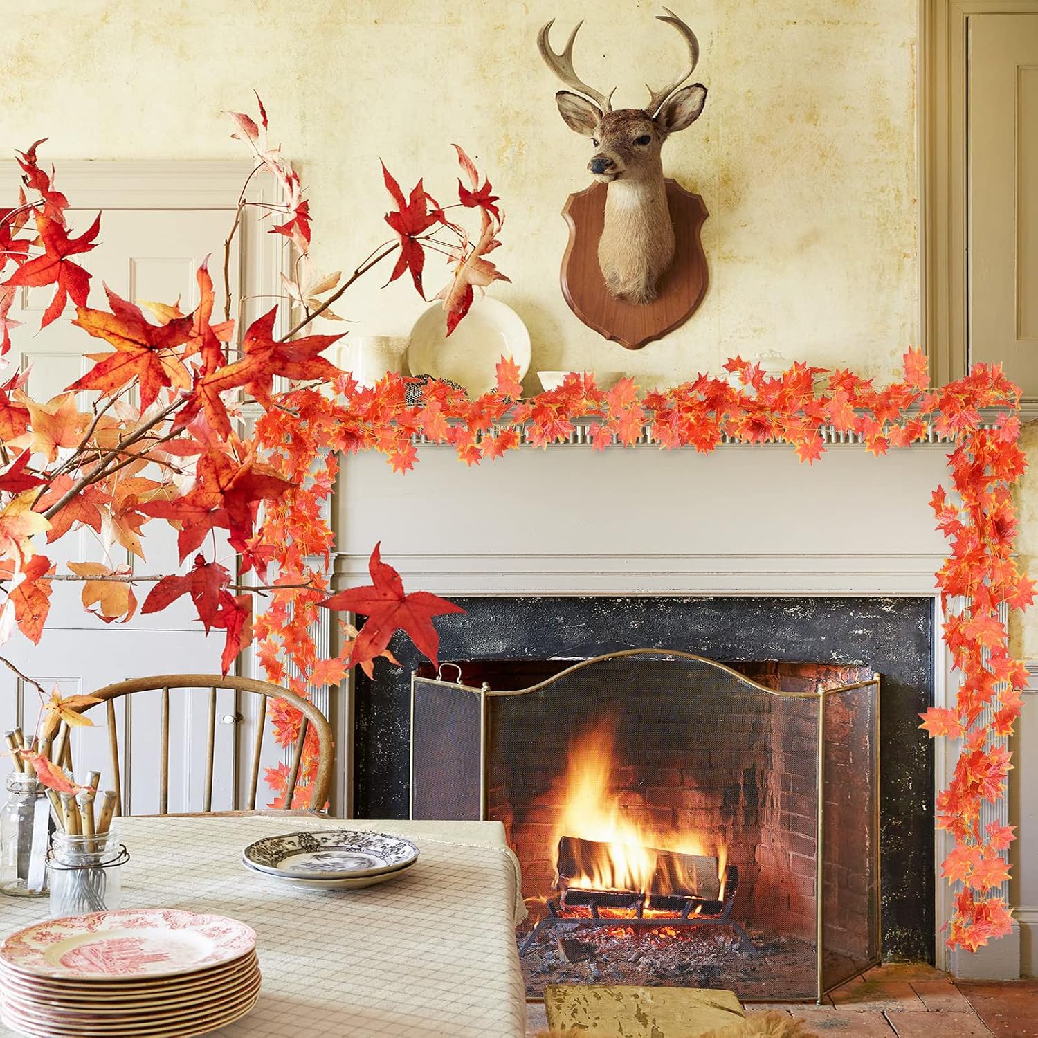 Thumbnail 3 de 24 pc autumn leaf garland vines