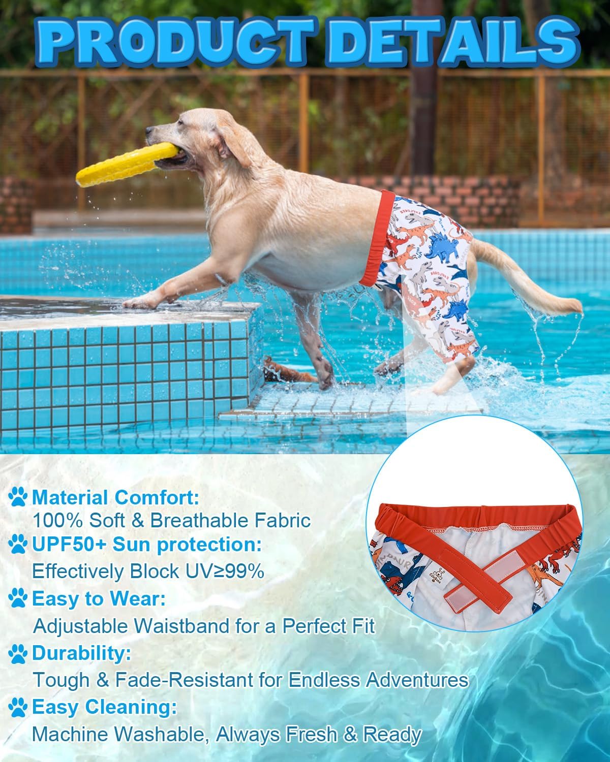 Detalle de CuteBone Dog Swim Trunks DST08XL