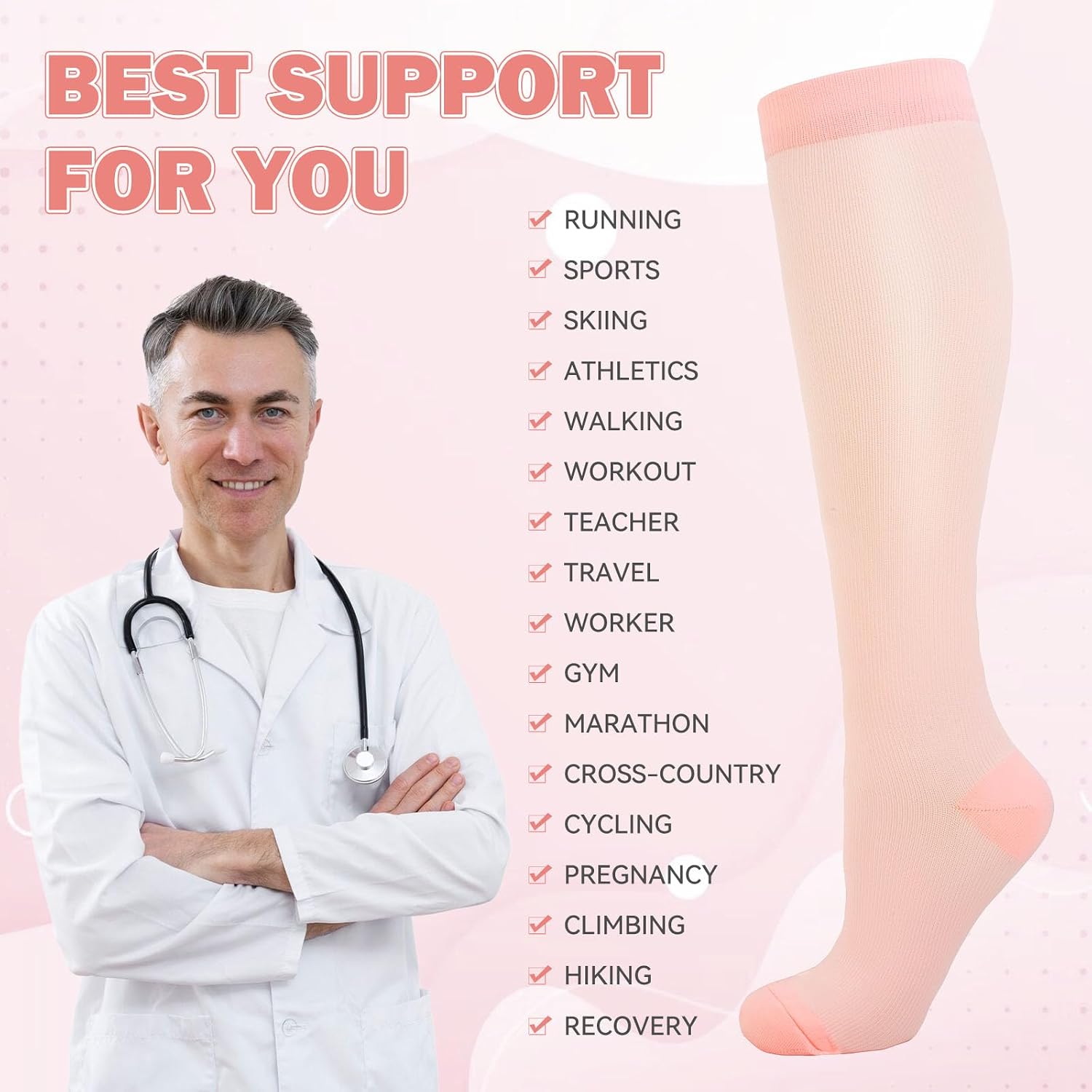 Thumbnail 3 de Compression Socks for Women and Men 6 Pairs