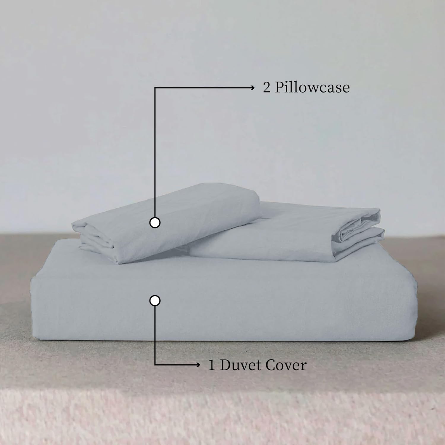 Detalle de funky gadgets Super King Duvet Set – Soft Brushed Microfiber, Grey