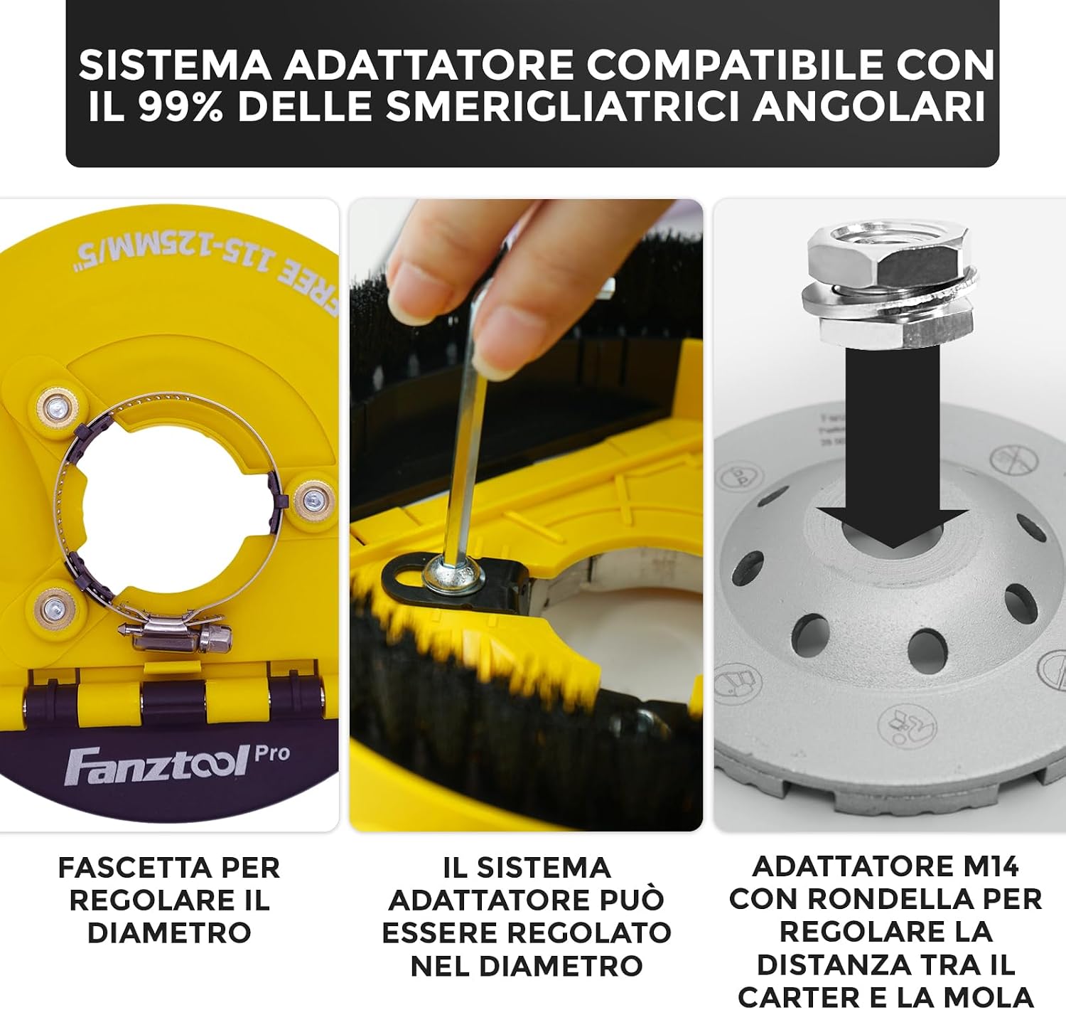 Thumbnail 3 de FANZTOOL Nuova Cuffia Aspirazione per Smerigliatrice 125 mm con Mola a Tazza Diamantata – Qualità Professionale
